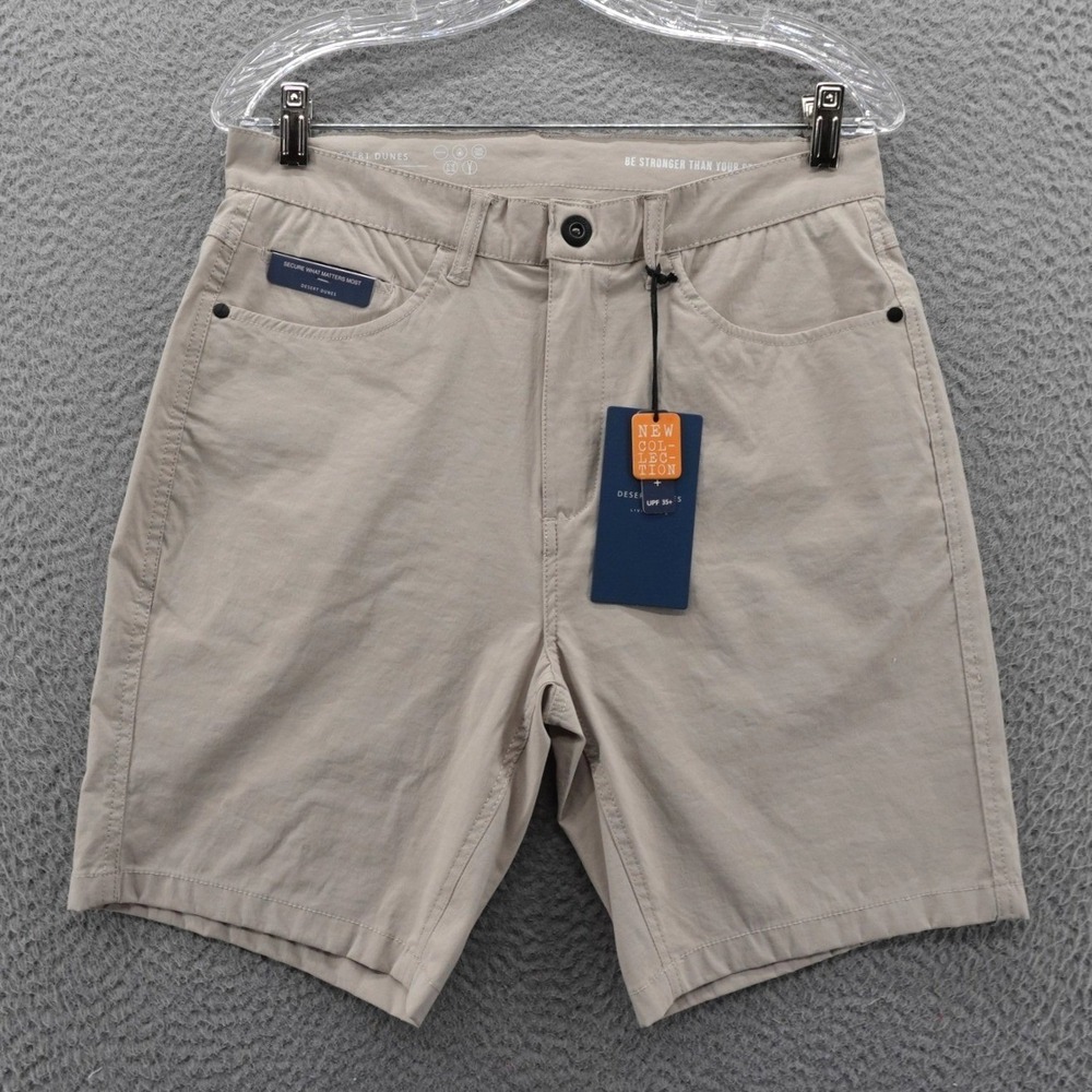 Desert Dunes Mens Khaki Performance Shorts 30 Water Resistant Hiking NEW